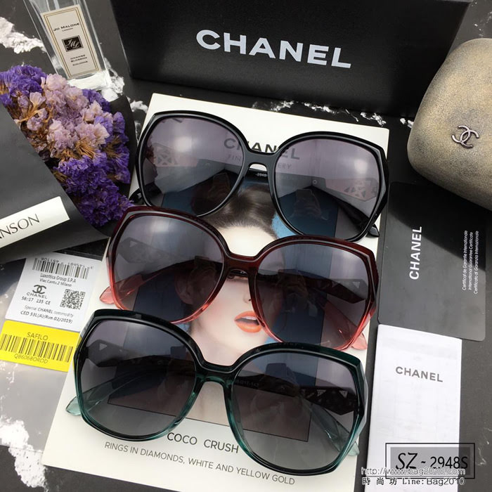CHANEL香奈兒 2018新款 小香太陽鏡 PC鏡架 遮擋有害光線防輻射 2948S  lly1710